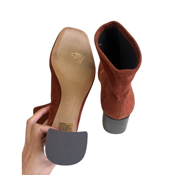 CHARLES DAVID Copper Block Heel Boots Size 9 - Picture 6 of 7